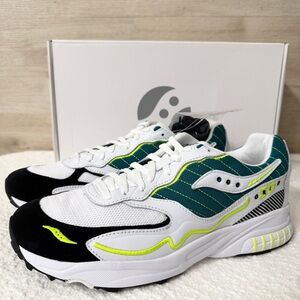 SAUCONY 3D Hurricane GRID White/Green Unisex Sneaker Size 10.5 Men EUR 44.5